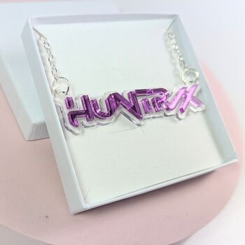 Huntr/X Kpop Demon Hunters Necklace Acrylic, Kpop Anime, 3 of 11