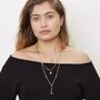 Long Gold Plated Multi Strand Black Onyx Necklace, thumbnail 3 of 7