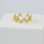 Gold Colour Sterling Silver Zig Zag Ring, thumbnail 1 of 4
