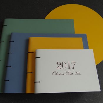 Personalised 'First Year' Leather Memory Book Album, 2 of 8