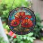 Poppy Stained Glass Effect Suncatcher, thumbnail 5 of 6