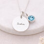 Personalised Sterling Silver March Birthstone Aquamarine Pendant Necklace, thumbnail 1 of 8
