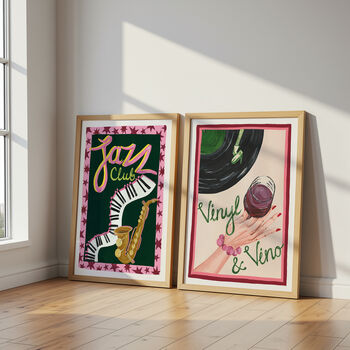 Vinyl And Vino Music And Wine Art Print, 11 of 12