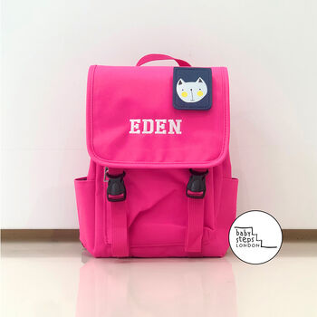 Pink Personalised Embroidered Kids Mini Dog Backpack, 7 of 9