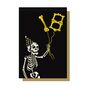 18th Balloon Skeleton Gothic Birthday Card, thumbnail 2 of 2