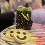 Smiley Face Coasters/ Tray Neon Green Set Of Two, thumbnail 7 of 8