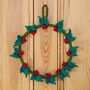 Felt Holly Christmas Wreath, thumbnail 1 of 3