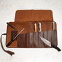 Personalised Brown Leather Knife Roll, thumbnail 1 of 9