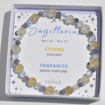 Sagittarius Zodiac Crystal Bracelet Birthday Gift For Her, 4 of 7
