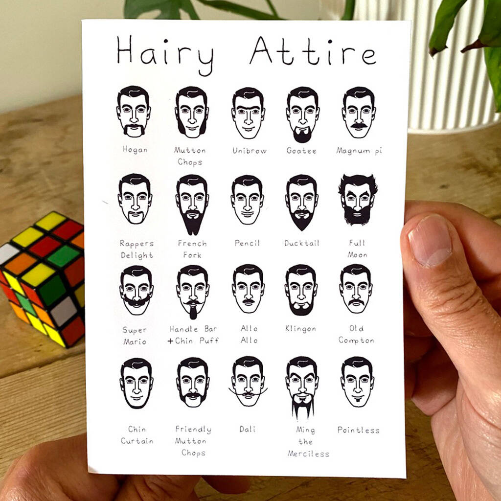 Hairy Man Beard And Moustache Card, 1 of 3
