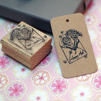 Floral Happy Mail Rubber Stamp, 3 of 3