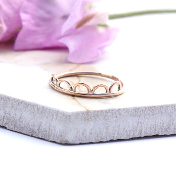 Pablo Delicate Scalloped 9ct Rose Gold Ring, 2 of 4