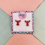 Red Lobster Glitter Resin Studs, thumbnail 1 of 4