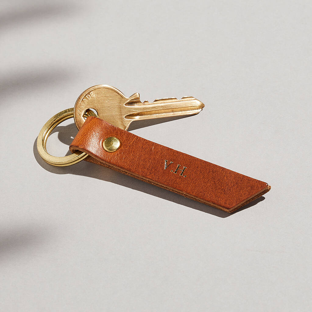 Personalised Coloured Leather Keyring By Create Gift Love