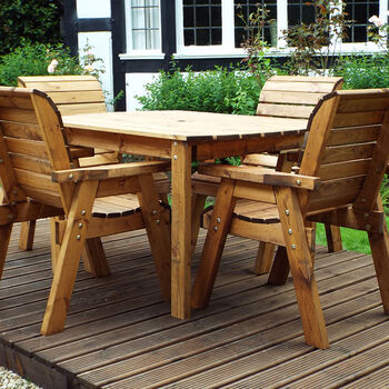 Six Seater Garden Furniture Rectangular Table Set, 4 of 7