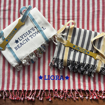 Personalised Gift, Beach Towel, Carrier Strap, 2 of 12