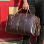 'Oxley' Men's Leather Weekend Holdall Bag In Chestnut, thumbnail 2 of 12