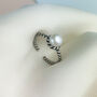 Sterling Silver Pearl Adjustable Ring, thumbnail 1 of 5