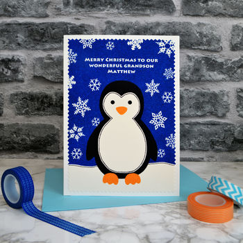 'Penguin' Personalised Childrens Christmas Card, 2 of 4