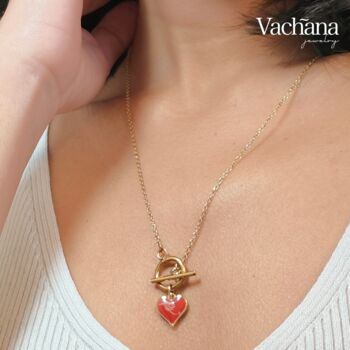 Initial Enamel Heart Necklace, 2 of 6