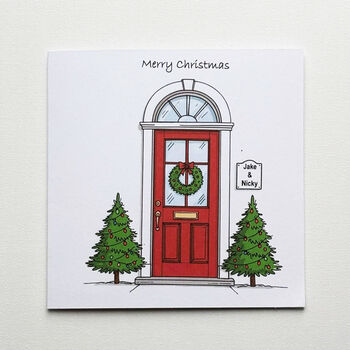 Personalised Red Christmas Door Cards Choice Of Two, 2 of 2