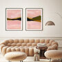 Pink Sky Mountain Landscape Set Of Three, thumbnail 5 of 10