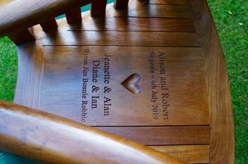 Engraved Two Seater Love Bench, 5 of 8