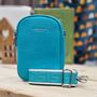 Double Zip Cross Body Bag In Teal, thumbnail 1 of 3