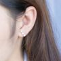 Sterling Silver Flower Trio Ear Climber Stud Earrings, thumbnail 2 of 5