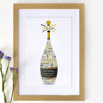 Personalised Pearl Anniversary Champagne Word Art, 7 of 7