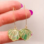 Green Sea Shell Threader Earrings, thumbnail 7 of 9