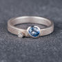 Asymmetrical Oval Sapphire White Gold Engagement Ring, thumbnail 1 of 4
