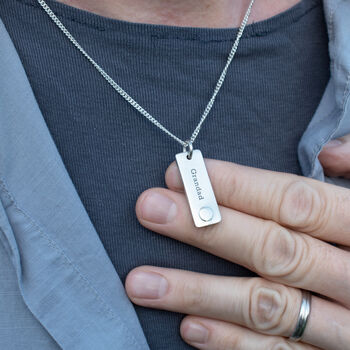 Memorial Ashes Imprint Slim Tag Necklace, 3 of 6