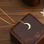 Sterling Silver Crescent Moon Pendant Necklace In Sterling Silver, thumbnail 4 of 11