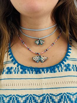 Moth Glitter Charm Necklace / Nature Inspired Gift / Forest Lover Gift / Cute Nature Accessories, 8 of 9