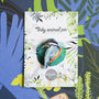 Inky Kingfisher Eco Wooden Pin Brooch, thumbnail 5 of 6