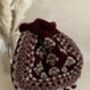 Maroon Velvet Handcrafted Luxury Potli/Wrist Bag, thumbnail 1 of 10