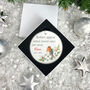 Robins Appear Ceramic Disc Hanging Decoration Bauble + Gift Box, thumbnail 2 of 6