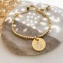 Yellow Gold Personalised Fingerprint Disc Bracelet, thumbnail 1 of 8