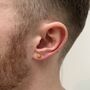 Gold Mens Compass Stud Earring, thumbnail 2 of 11
