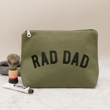 'Rad Dad' Heavy Canvas Waterproof Wash Bag, 2 of 8