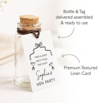 Pearls And Prosecco Hen Party Favours Personalised Shot Bottle Party Bag Filler, 5 of 7