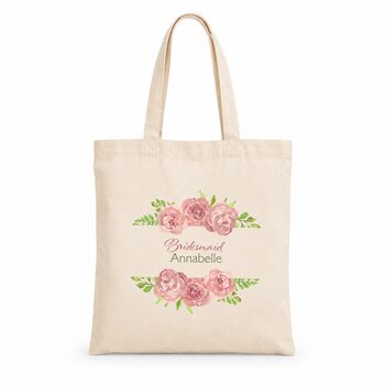 Personalised Floral Bridesmaid Tote Bag Gift, 6 of 6