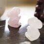 Rose Quartz / Clear Quartz Rabbit Carved Gemstone, thumbnail 1 of 7