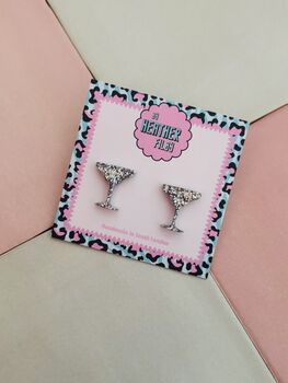 Margarita Glitter Resin Studs / Cocktail Lover Gift / Party Jewellery / Fun Statement Accessories, 2 of 5