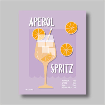 Aperol Spritz Cocktail Print Four Colour Options, 5 of 8
