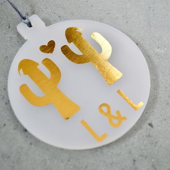 Personalised Cactus Christmas Bauble, 2 of 9