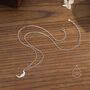 Sterling Silver Man In The Moon Pendant Necklace, thumbnail 3 of 10