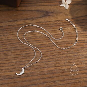 Sterling Silver Man In The Moon Pendant Necklace, 3 of 10