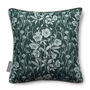 Luxury Heavy Linen Blend Cushion Spring Floral Green And Cream, thumbnail 1 of 5